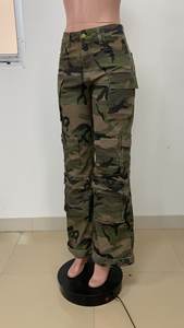 Pantaloni Casual sportivi da donna nuovi alla moda pantaloni dritti da ragazza con tasca mimetica Camuflague <span class=keywords><strong>Cargo</strong></span> pantaloni - Product Image 5