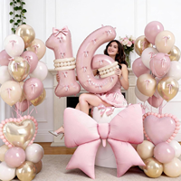 Ensemble de ballons personnalisés pour le 21e anniversaire, ballons en latex géants de 40 pouces avec nœud et cœur, kit complet rose et or rétro