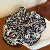Accessoires de cheveux géants pour femmes coréennes Bandeaux élastiques Jumbo noirs et blancs Attaches pour cheveux surdimensionnés peinture de lavage Chouchous