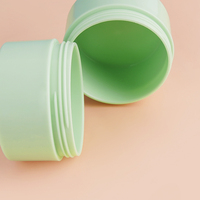 Pot cosmétique en PP vert de 120 ml, bicolore, vide, à large ouverture, avec couvercle à vis et revêtement intérieur, pour masque facial et gommage corporel