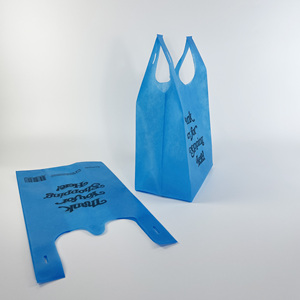Sac de courses en tissu non tissé pour bouteilles / Sac non tissé type T-shirt à bas prix / Sac non tissé imprimé jetable - Product Image 5