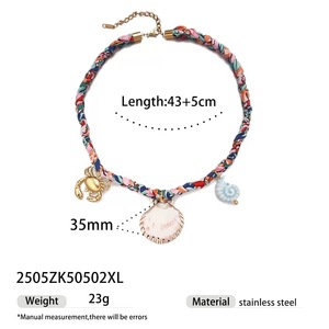 <span class=keywords><strong>Collana</strong></span> Bandana Personalizzata con Ciondolo, <span class=keywords><strong>Collana</strong></span> da Donna e Ragazza, <span class=keywords><strong>Collana</strong></span> in Tessuto Colorato per l'Estate - Product Image 5