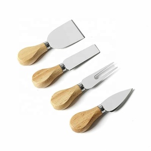 4 piezas de venta de madera de la manija de acero inoxidable cortadora de <span class=keywords><strong>queso</strong></span> <span class=keywords><strong>Queso</strong></span> cuchillo cortador de <span class=keywords><strong>queso</strong></span> conjunto - Product Image 1