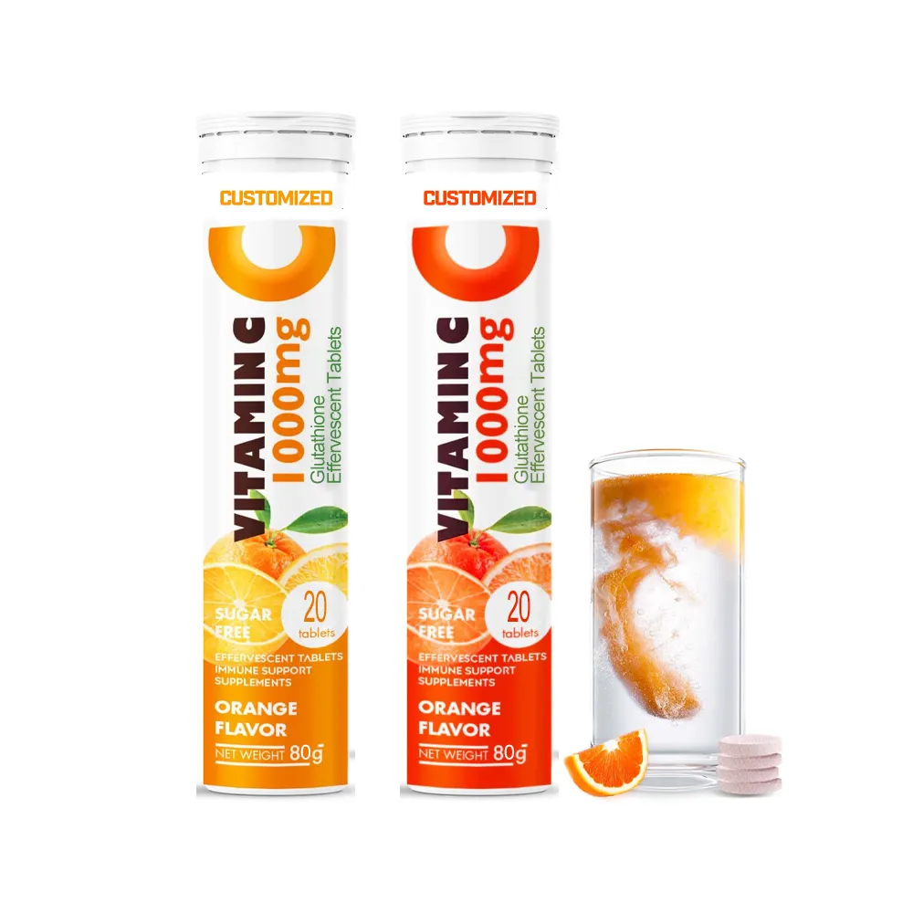 Supplément alimentaire vitamine C 4000mg glutathion vitamine C comprimés effervescents pour améliorer l'immunité