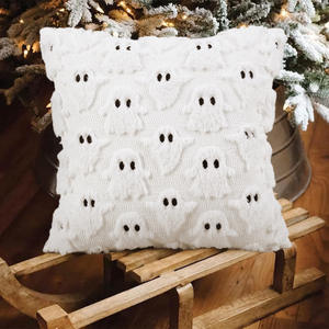 Halloween Ghost <b>Throw</b> Pillow Covers 45cmX45cm 3D Ghost Soft Plush Faux Fur Fall Decorative Cushion Covers <b>for</b> <b>Couch</b> Sofa - Product Image 3