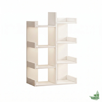 Étagère sur pied 8 compartiments à niveaux irréguliers, style simple, meuble de rangement au sol pour salon, coin et rangement mural latéral