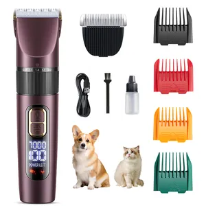Low Noise Rechargeable Pet Grooming Shaver Set Steel and ABS Material Waterproof Animal Hair Cutter Machine Kit for Dogs Cats