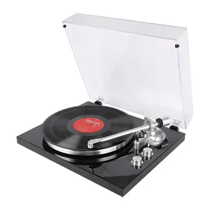 Multi Turntable Player Wooden Nostalgic Mechanical Turntable Fully Automatiquie Plastic Vinyl Record Player