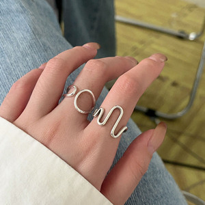 925 Sterling <b>Silver</b> Square Hollow <b>Ring</b> Geometric Heart Shape Open Design For Women Everyday Wear - Product Image 3