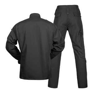Black Ripstop ACU Camouflage Unisex <strong>Combat</strong> <strong>Trousers</strong> and Shirts Uniform Set for Outdoor Activities - Product Image 4
