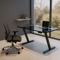Table de jeu RGB avec plateau en verre trempé pour PC, réglable en hauteur, multifonctionnelle, table de jeu de luxe, bureau électrique ergonomique debout