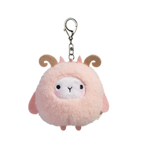 Porte-clés en peluche mouton, Animal, pendentif en peluche, jouet poupée de mouton, décoration doux, rose et bleu, 1 pièce