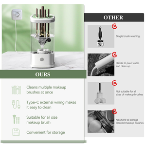 Nettoyeur de pinceaux de maquillage électrique à séchage rapide, outil de nettoyage automatique pour pinceaux de beauté, vente chaude - Product Image 3
