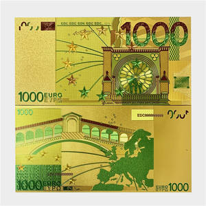 高品質ホイルプラスチックコレクションギフト防水ユーロ紙幣24kゴールド1000ユーロ紙幣OPPバッグ付き - Product Image 4