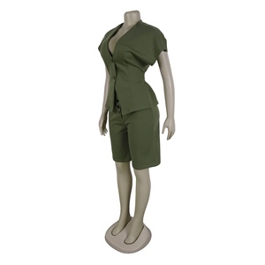 Conjuntos <span class=keywords><strong>de</strong></span> Verano para Mujer, Manga Corta, Pantalones Ajustados hasta la Rodilla, Traje <span class=keywords><strong>de</strong></span> Dos Piezas - Product Image 5