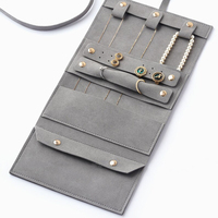 Pochette de voyage multifonctionnelle en microfibre avec logo personnalisé, organiseur de bijoux pour bagues, colliers, boucles d'oreilles, bracelets