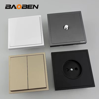 BAOBEN Prise de courant standard UE 16A 250V avec prise française et interrupteur mural USB-C combiné pour la maison (Vente directe usine)