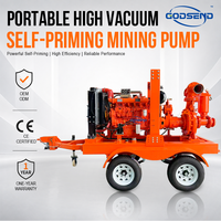 Pompe auto-amorçante sur remorque, personnalisée, de 6 pouces, à haute aspiration, anti-colmatage, alimentée au diesel, résistante à l'usure, pour boues et sels.