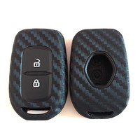 Housse de clé de voiture en alliage de Zinc de carbone pour Renault Duster Captur Clio Logan Megane 1 2 3 Koleos couverture scénique clés Protection