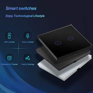 Interrupteur intelligent Wi-Fi tactile blanc ETTEVIG 1-Gang 1-Way avec plaque en verre cristal, compatible avec Alexa et Google Home, pour le bureau - Product Image 4