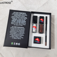 Coffret Noir 4-en-1 : Kit Lèvres Hydratant et Imperméable avec Gloss Transparent, Crayon à Lèvres et Taille-Crayon – Marque Privée