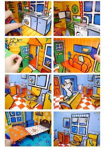 Pop-Up con copertina rigida personalizzata per bambini con carta della storia Pop-up 3d Book Maisy _ House_and_Garden BGook Printing - Product Image 4