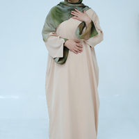 Nouvel Ensemble Abaya Ramadan 2025 Robe Hijab Simple Nida Abaya Fermée Robe Musulmane Femme Avec Hijab Imprimé Vêtements Islamiques