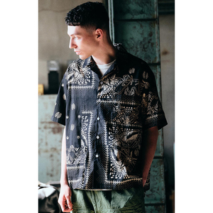 Original personnalisé Vintage T-shirt lourd vert Bandana Streetwear avec logo chemises d'été décontractées - Product Image 1