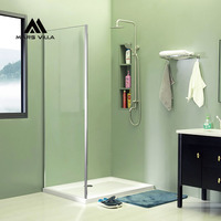 Porte de douche chromée sans cadre souple OEM pour petite baignoire arquée Mars Villa, 44-48 pouces, fabrication de portes de douche