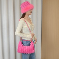 Ensemble de sacs à bandoulière en peluche pour femmes, élégant sac à main minimaliste à porter sous le bras avec chapeau assorti