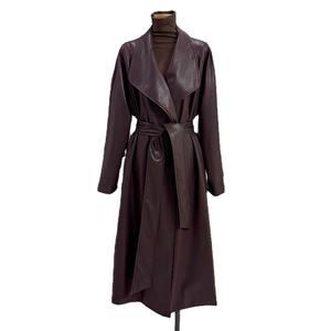 Nuovo Cappotto in <span class=keywords><strong>Pelle</strong></span> PU Stile Francese Autunno 2026, Giacca Oversize con Colletto Medio-Lungo, <span class=keywords><strong>Trench</strong></span> in <span class=keywords><strong>Pelle</strong></span> da <span class=keywords><strong>Donna</strong></span> - Product Image 1