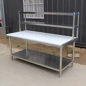 Wholesale Stainless <strong>Steel</strong> Prep Table Heavy Duty Commercial Workbench with Adjustable <strong>Shelving</strong> for Restaurant Supply - Product Image 4