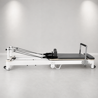 AUGER Reformer de Pilates Commercial Pliant en Aluminium, Équipement de Fitness Portable pour Entraînement du Core à Domicile et en Studio