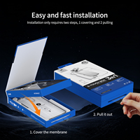 HEYBINGO Blue Box 3-en-1 : Film anti-espion 10s à installer, objectif Eagle AR et coque anti-jaunissement pour IP 18 Pro Max