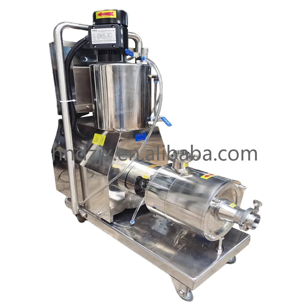 DZJX Powder/Liquid High Speed Shear Emulsion Cosmetic Mixing Machine With Emulsifying Inline Pump Powder Emulsifier Pump