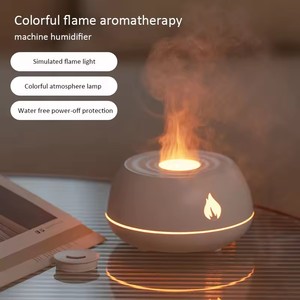 Humidificadores de aire de fragancia de aceite esencial de aromaterapia portátil <span class=keywords><strong>Mini</strong></span> humidificador 7 colores Led vela luz llama Aroma difusor - Product Image 5