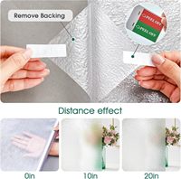 Statisch haftende, kleberfreie, mattierte PVC-Fensterfolie mit 3D-Laser-Mimosa-Blattmuster, Sichtschutz, umweltfreundlich, wärmeisolierend, Dekor