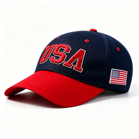 Casquette de baseball structurée USA brodée avec lettres sportives et patch drapeau américain, ajustable, pour hommes et femmes, idéale pour l'extérieur