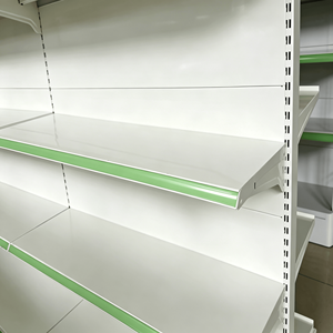 Scaffalature per Negozi a Doppio Lato a Forma di L, Robuste e Perforate, con Pannello Posteriore per Supermercati - Product Image 5