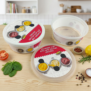 Pot en plastique rond de 250 g pour la conservation des sauces, boîte de conservation alimentaire avec couvercle, pot IML transparent de 500 g, 650 g, pour plantes - Product Image 1