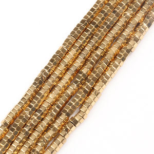 Manik-Manik Hematit Berlapis Emas Bentuk Heksagon Alami 2/3/4MM untuk Pembuatan Perhiasan - Product Image 6