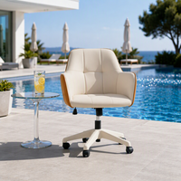 Chaise de bureau ergonomique moderne en cuir véritable, dossier confortable réglable, siège pour longues sessions assises, idéale pour la maison, la chambre ou un usage professionnel.