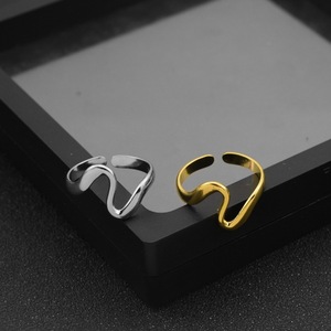 Personalized Simple Vintage Design Stainless Steel Irregular Geometric <b>Ring</b> Fashionable Women's <b>Adjustable</b> <b>Rings</b> Fashion Jewelry - Product Image 4