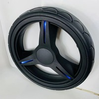 Roue à rayons en plastique de 10 pouces avec moyeu lumineux pour roulettes de chariot