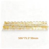 Supports de Mahjong Américains en Acrylique Pailleté de 20 Pouces, Bords Ondulés Festonnés, Règle de Mahjong Multicolore avec Feuille d'Or, Accessoires de Jeu de Mahjong