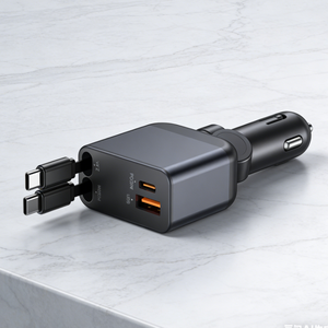 New 4 in 1 Multi Functional private fast Charging Adapter retractable car charger 3-in-1 fast charging for backseat - Product Image 1