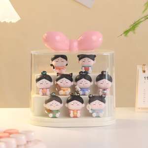 ตุ๊กตาจีนโบราณรูปทรงกลมเล็กๆ สมัยราชวงศ์ถัง งานฝีมือเรซิ่นตกแต่งขนาดจิ๋ว สำหรับเด็กชายและเด็กหญิง ของขวัญสำหรับเล่นเกม - Product Image 1