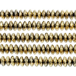 Perline di Ematite Sfaccettate Placcate in Oro 24K, Pietra Lucida Certificata da Terze Parti per Creazione di Gioielli, Marca XM CN/GUA - Product Image 3