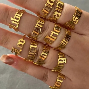 Anillo de Acero Inoxidable Chapado en Oro de 18K con 12 Signos del Zodiaco 2025, Joyería de Moda, Anillo de Horóscopo Abierto y Ajustable para Hombre y Mujer - Product Image 1