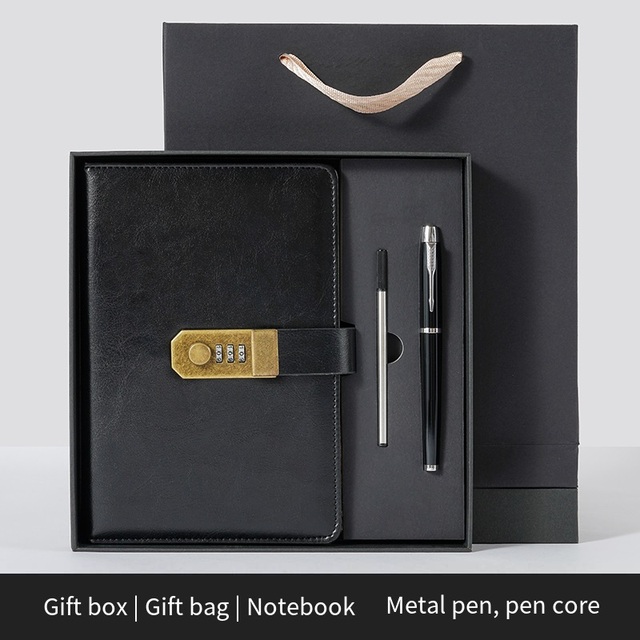 Vintage A5 Leather Hardcover Password Journal 100 Sheets Thick Paper Sewing Binding Fangda Brand